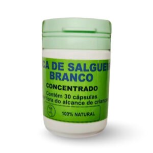 Pote de Casca de Salgueiro Branco 30 cápsulas 250mg, suplemento natural com extrato da casca de salgueiro branco