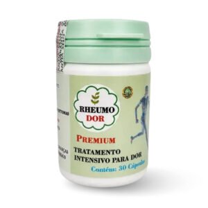 Pote de suplemento natural Rheumo Dor para dores articulares e musculares