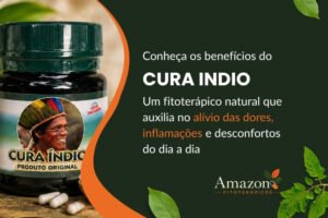 Pote de suplemento fitoterápico cura índio