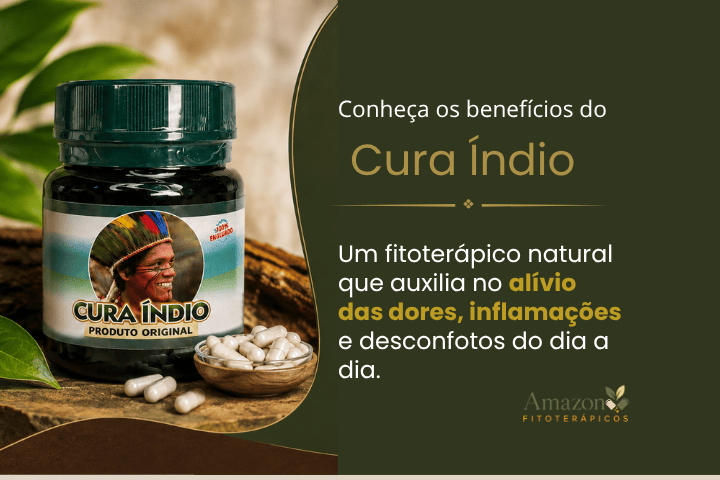 Pote de suplemento fitoterápico cura índio